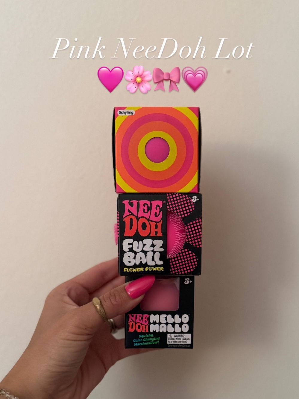 🩷🌸🎀 3 Pink Schylling NeeDoh Lot
